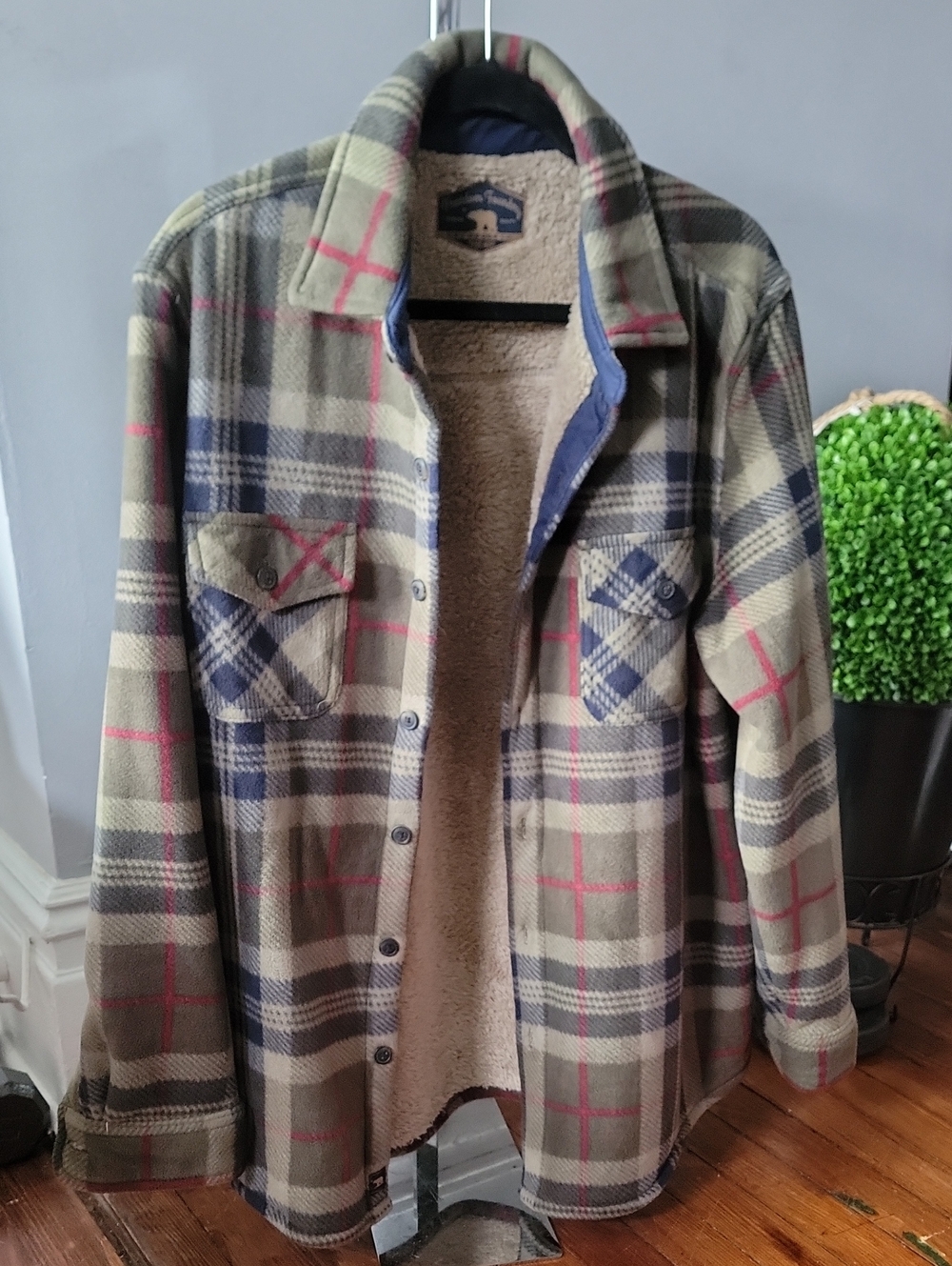 ✨️💙✨️ Men's Olive Plaid Lightweight Shirt Jacket  Size L ✨️💙✨️